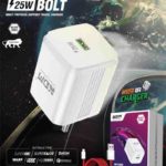 CH 360 Thunderbolt USB Type-C Charger – 25W Fast Charging, Red Cable, 9S Multi-Protection, Travel Friendly