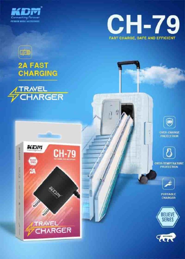 CH 79 Micro USB Portable Charger – 2A Output, Fast Charging, Over-Temperature & Overcharge Protection
