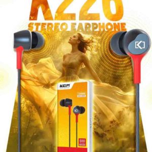 K226 In-Ear Earphones – 3.5mm Jack, Black/White/Grey/Blue, Super Bass, 10mm Driver, Comfort Fit, Mic & Media Control