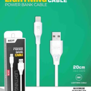 KC P3 Lightning USB Power Bank Charging Cable Fast Charging Cable Length 20CM Color White