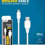 KC P3 Micro USB Power Bank Cable – 20CM Fast Charging (White)