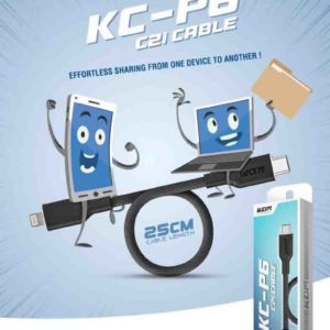 KCP 6 C2i 22.5W Braided USB-C to iOS Cable – 25CM Fast Charging, Five-Core (Black)