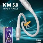 KM 5.0 USB Type-C Cable – 1200MM 60W Super Fast Charging, IC Chip, TPE, 6mm Thick