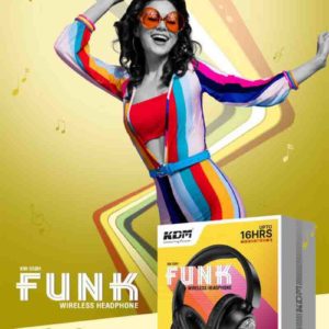 KM 550H Funk Wireless Headphones – 16-Hour Playtime, FM TF AUX, Voice Assistant, Dual Pairing, Super Bass, Type-C Charging