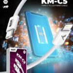 KM C5 USB-C to Lightning 22.5W Braided Cable – 1000MM Metal Housing, Multi-Protocol, High-Core (White)