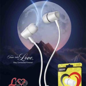 LOVE In-Ear Wired Earphones – 3.5mm Jack, Black/White, Unique Design, Super Bass, Mic & Media Control