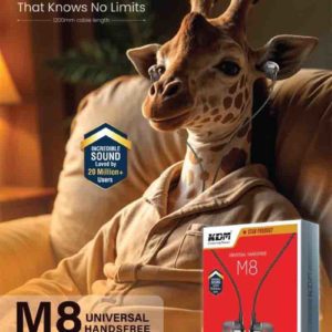 M8 Premium In-Ear Earphones – 3.5mm Jack, Metallic Gray, Fragrance Cable, 10mm Driver, Super Bass, Noise Isolation, Mic