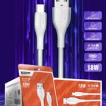 U30 USB Type-C 1000MM Cable – Fast Transmission, Curved Connector, White PVC