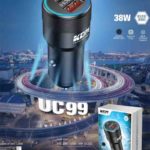 UC 99 Dual Port 3-in-1 Charger – 38W Fast Charging, Micro/Type-C/Lightning, Zinc Alloy, Moonlight Design, Full Protection