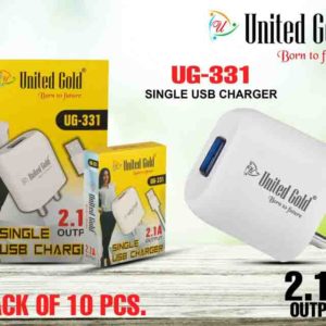 United Gold Single USB Charger 2.1 A Pack of 10